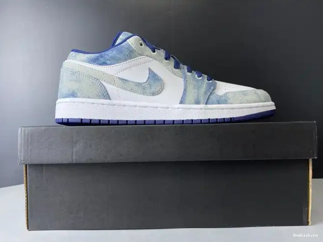 One Kick Washed Air Low Denim Jordan 1 CZ8455-100 0529